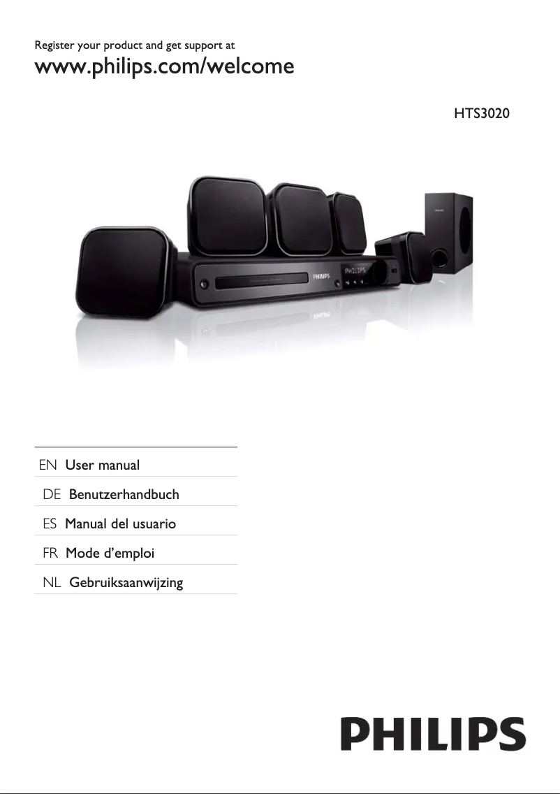 Page 1 de la notice Manuel utilisateur Philips HTS3020