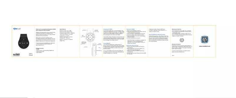 Page 1 de la notice Manuel utilisateur NoiseHush NS560