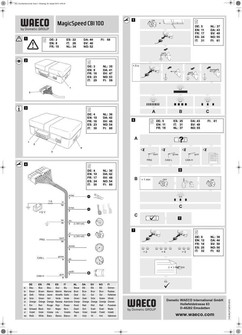 Image de la première page du manuel de l'appareil MagicSpeed CBI 100