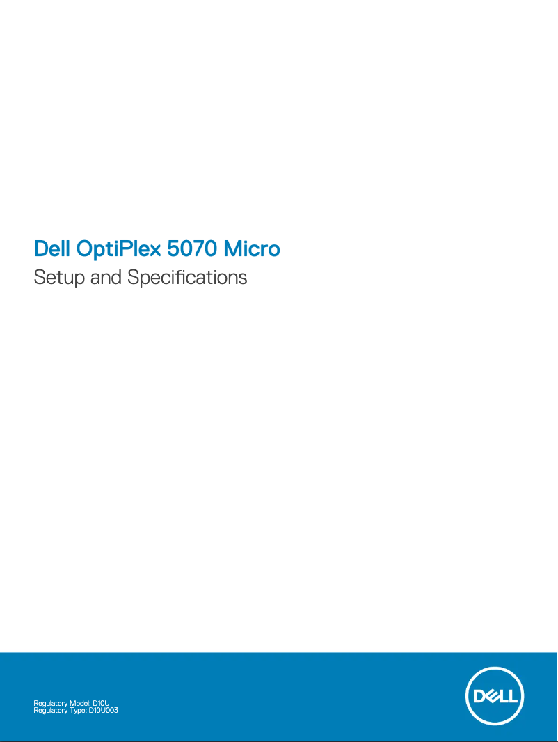 Page 1 de la notice Guide d'installation Dell OptiPlex 5070