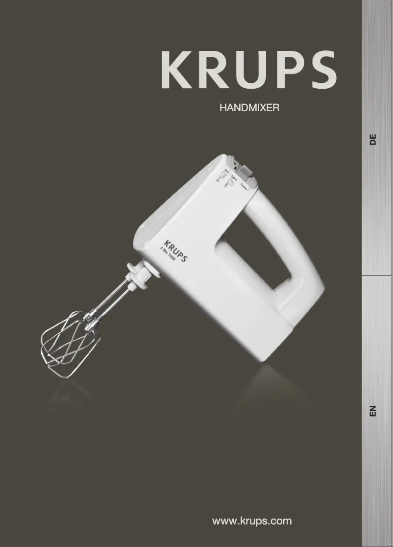 Page n°1 - Manuel utilisateur Krups 3 Mix 7000