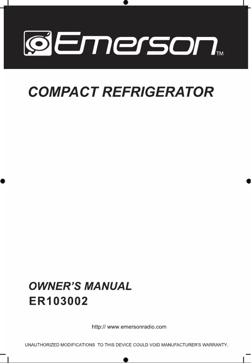 Page n°1 - Manuel utilisateur Emerson ER103002
