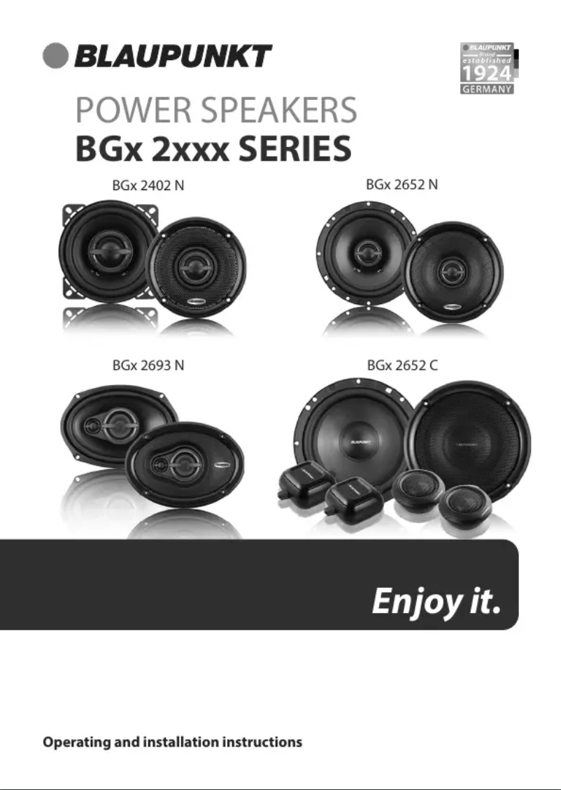 Page 1 de la notice Manuel utilisateur Blaupunkt BGx 2652 C