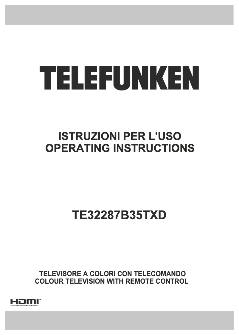 Page 1 de la notice Manuel utilisateur Telefunken TE32287B35TXD
