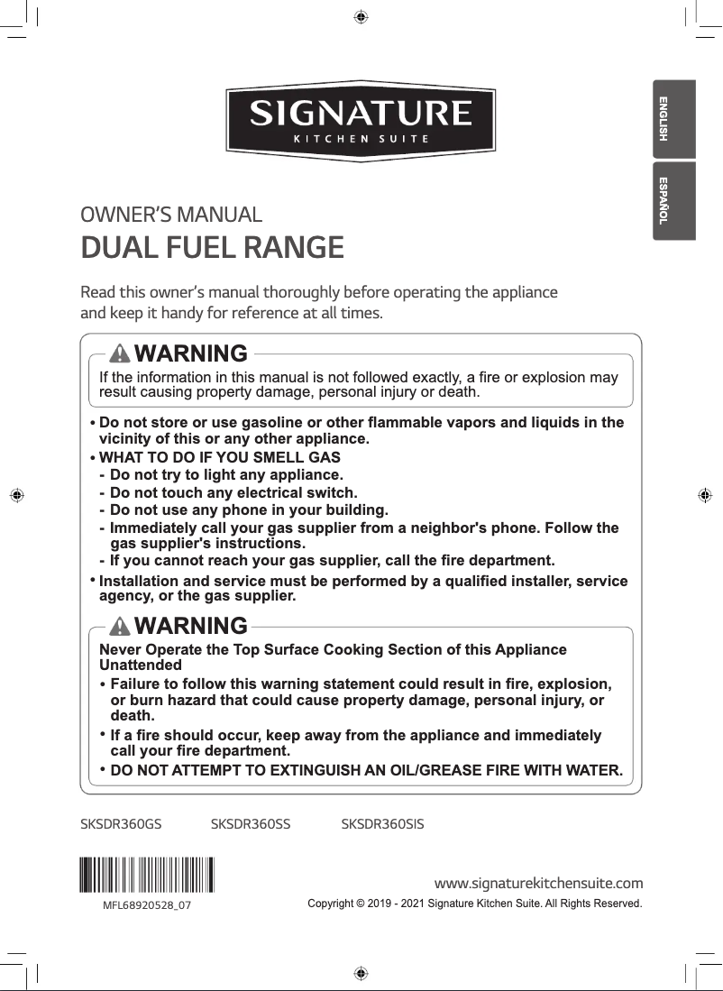 Page 1 de la notice Manuel utilisateur Signature SKSDR360S