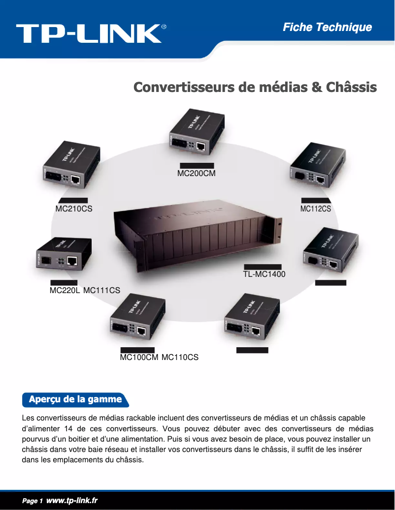 Page n°1 - Manuel utilisateur TP-Link MC220L