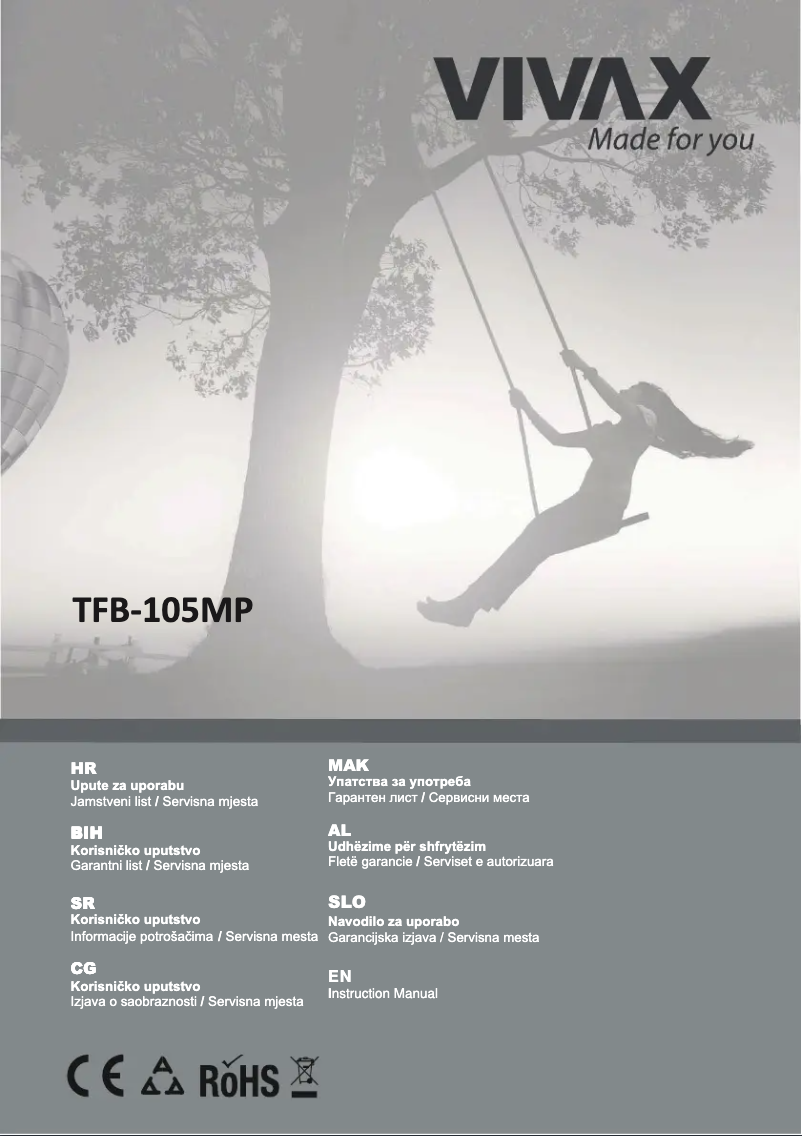 Page 1 de la notice Manuel utilisateur Vivax TFB105MD