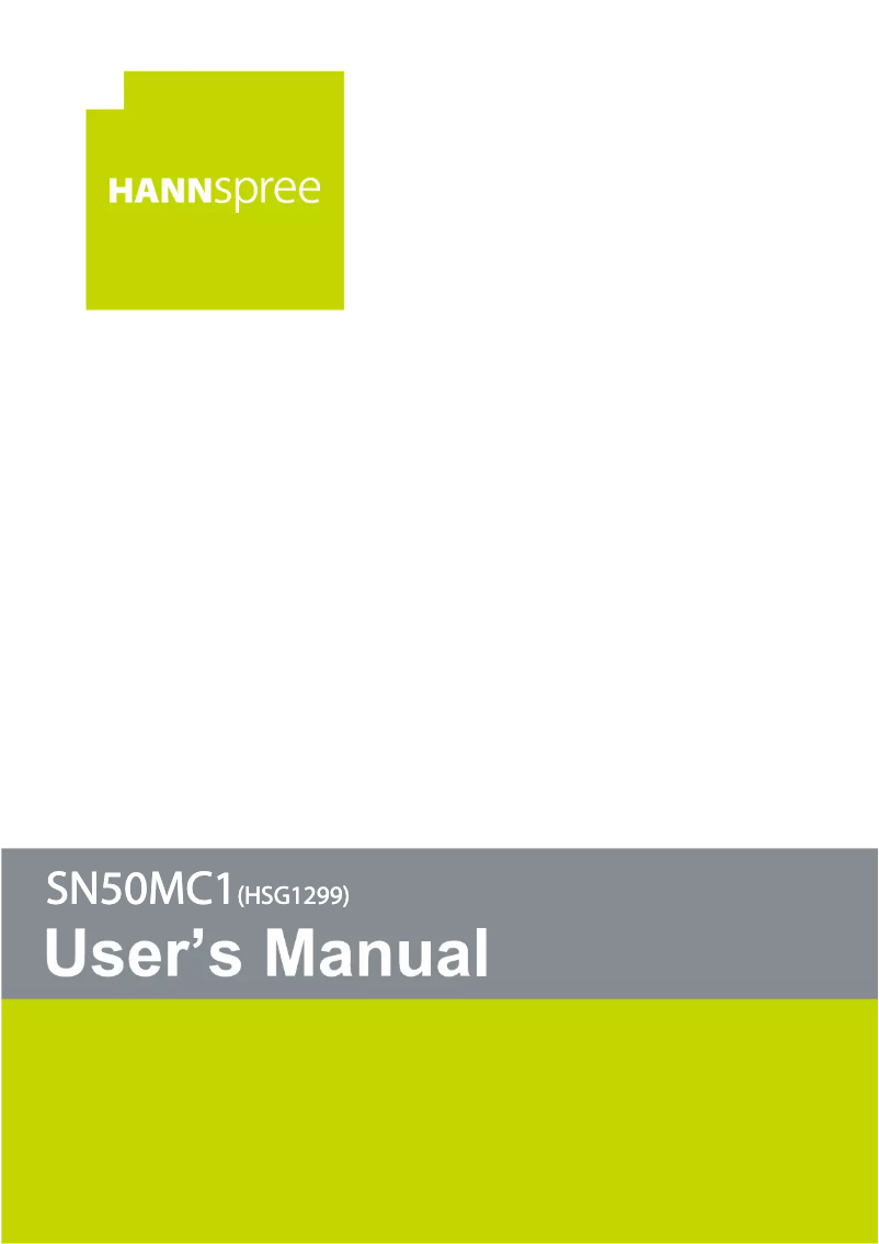 Page 1 de la notice Manuel utilisateur Hannspree SN50MC1