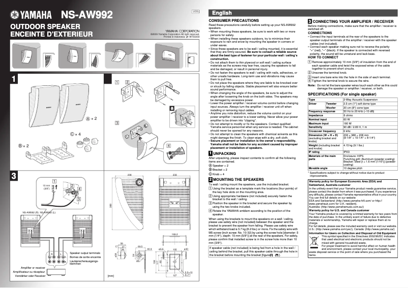 Image de la première page du manuel de l'appareil NS-AW992