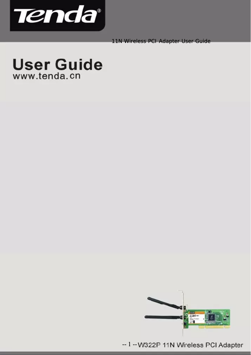 Page n°1 - Manuel utilisateur Tenda W322P