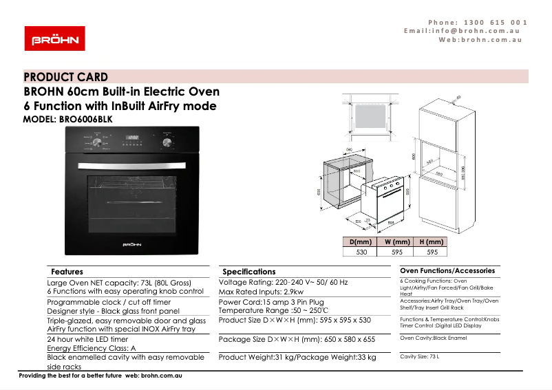 Image de la première page du manuel de l'appareil BRO6006BLK
