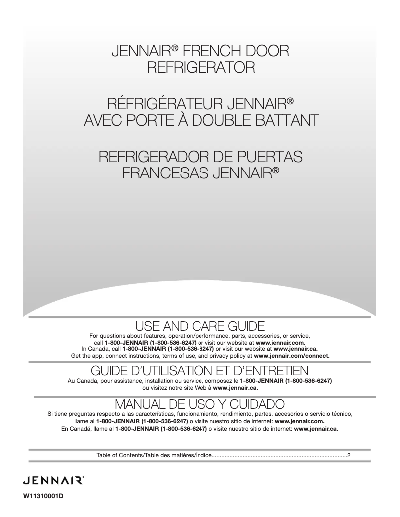 Image de la première page du manuel de l'appareil JFFCC72EFP