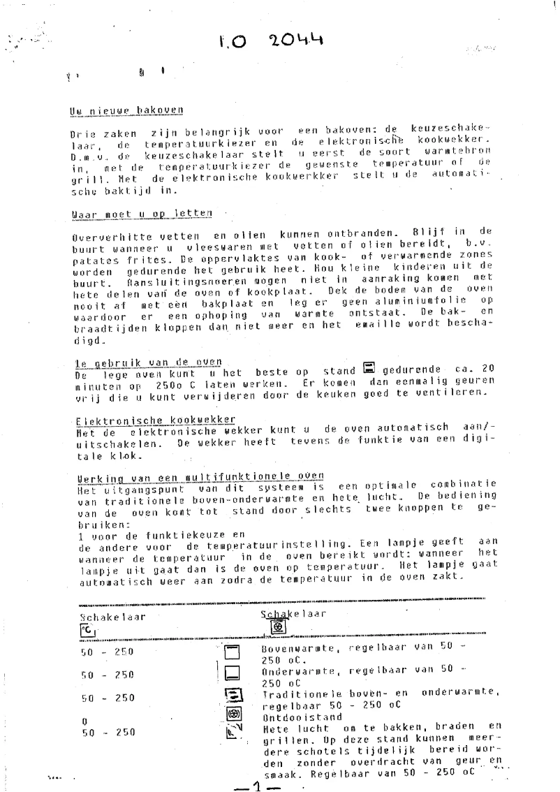 Page n°1 - Manuel utilisateur Indesit 2044