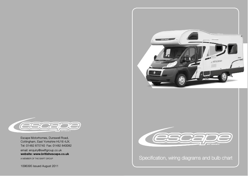 Page 1 de la notice Manuel utilisateur Swift Escape (2012)