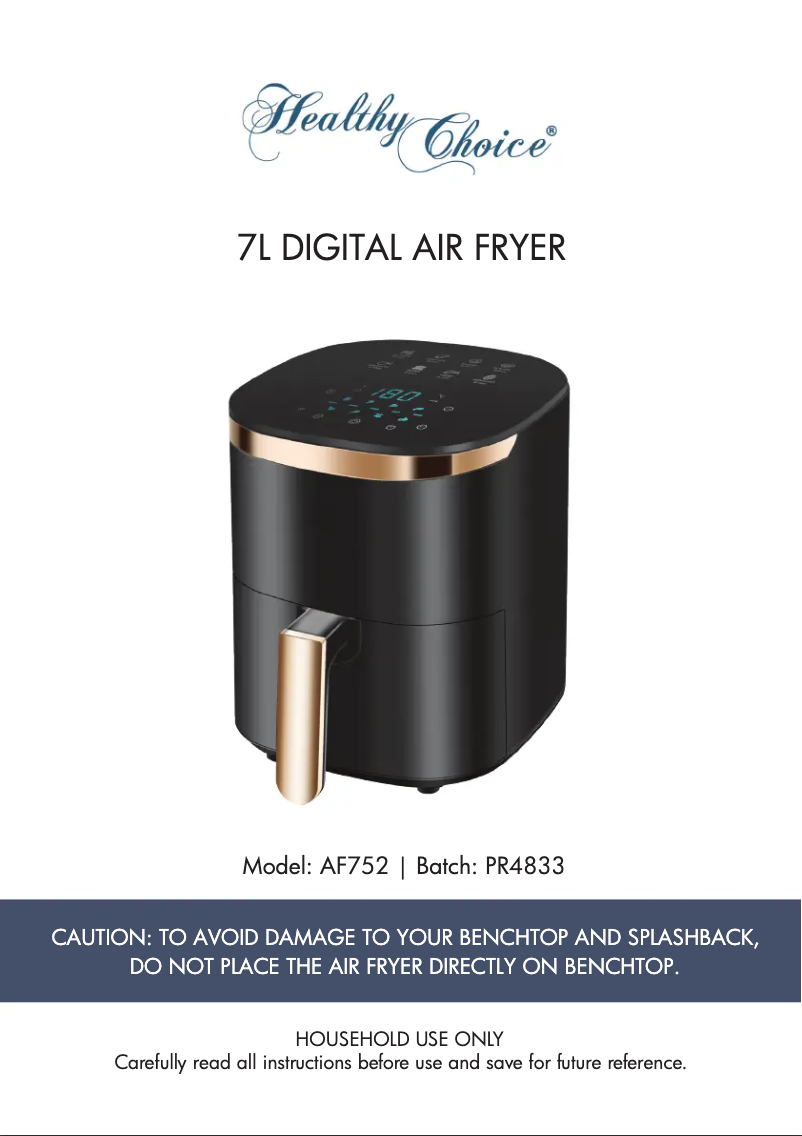 Page 1 de la notice Manuel utilisateur Healthy Choice AF752