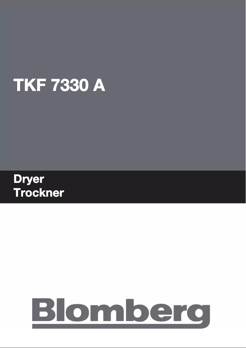 Page n°1 - Manuel utilisateur Blomberg TKF 7330 A