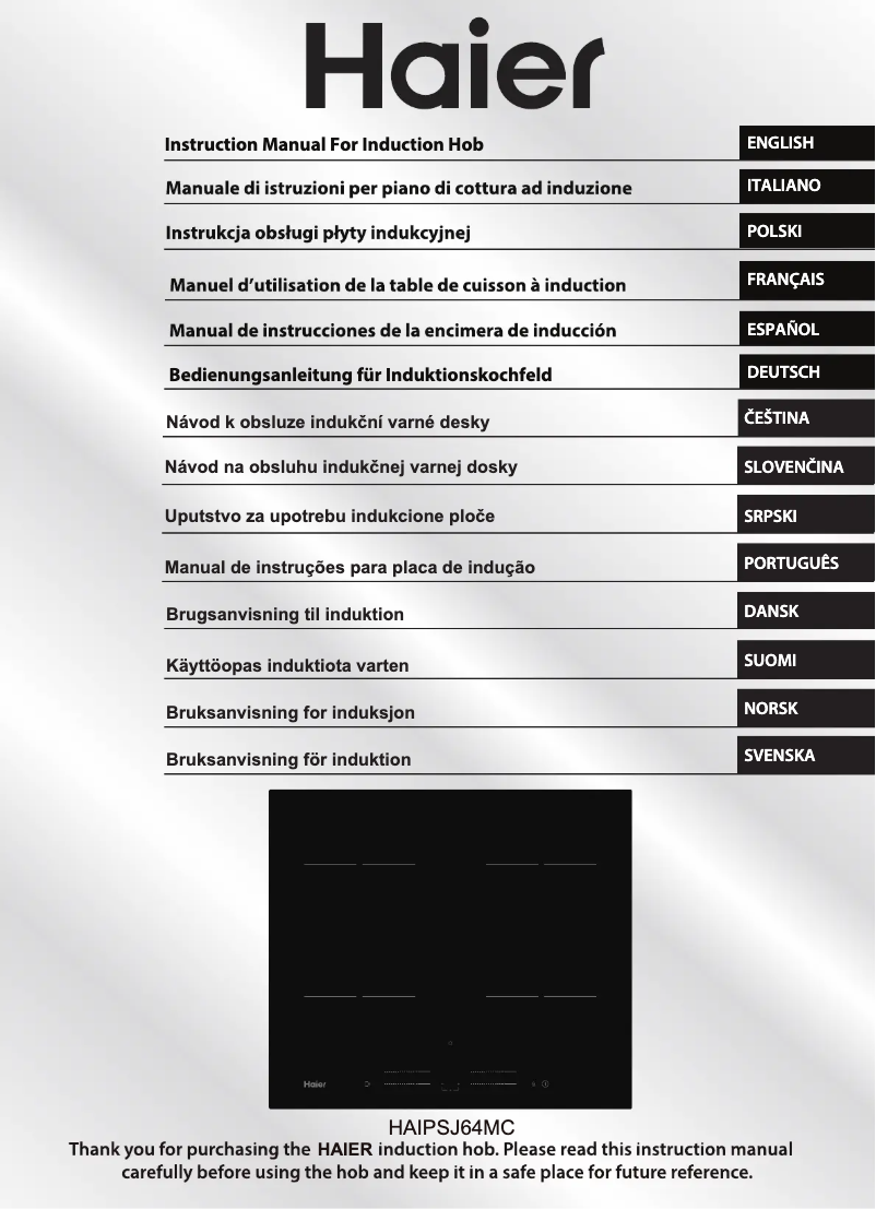 Page 1 de la notice Manuel utilisateur Haier HAIPSJ64MC