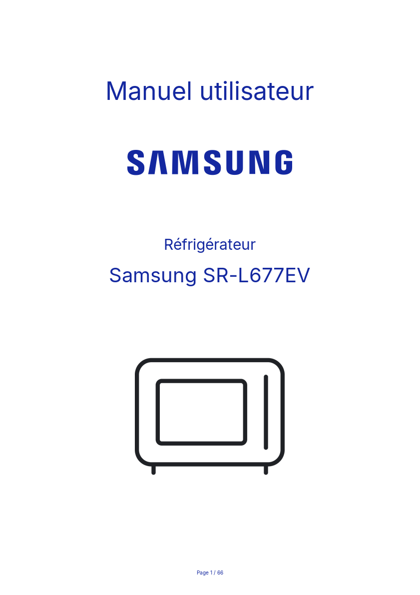 Image de la première page du manuel de l'appareil SR-L677EV