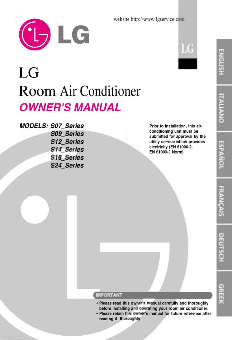 Page n°1 - Manuel utilisateur LG AS-C1264DM0