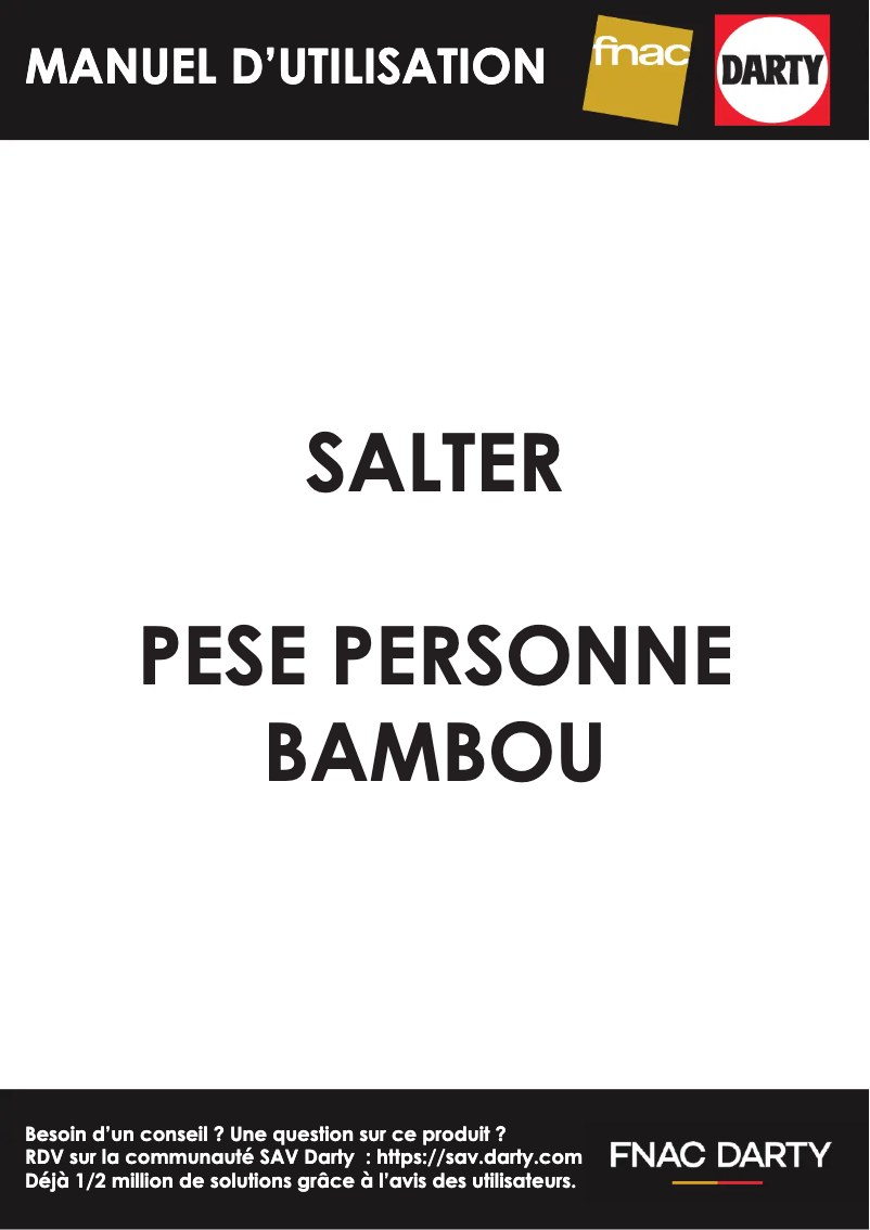 Image de la première page du manuel de l'appareil BAMBOU