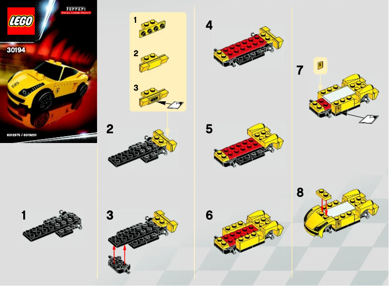 Page 1 de la notice Manuel utilisateur Lego 458 Italia