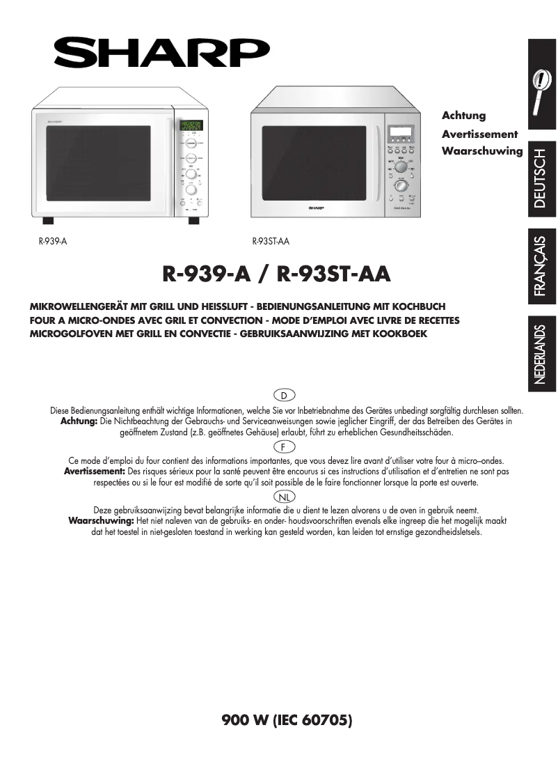 Image de la première page du manuel de l'appareil R-939INA