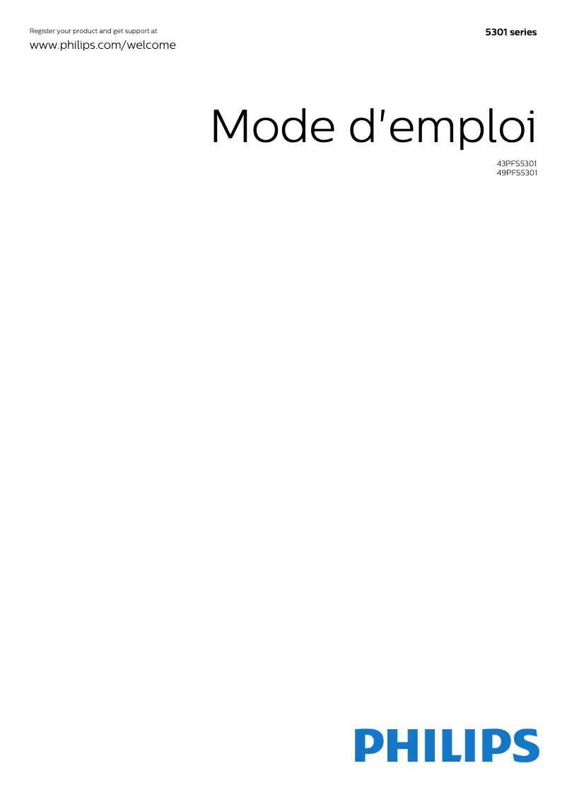 Page n°1 - Manuel utilisateur Philips 43PFS5301