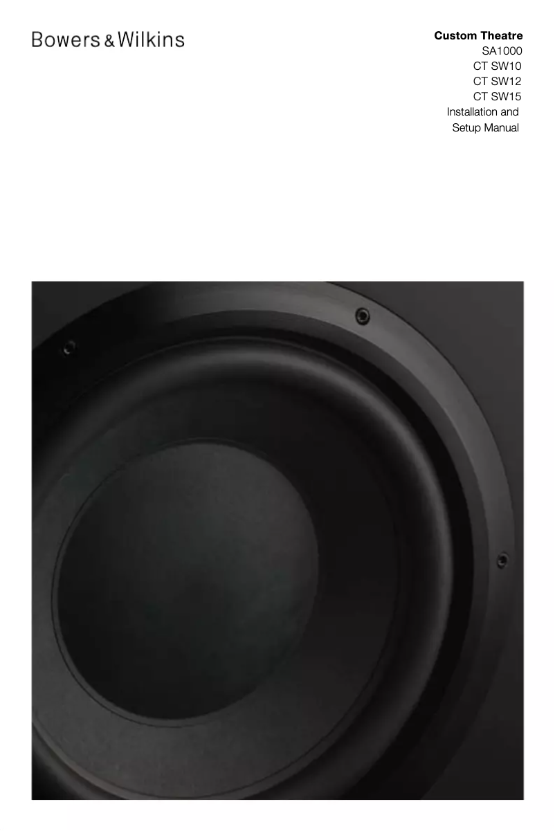 Image de la première page du manuel de l'appareil SA 1000
