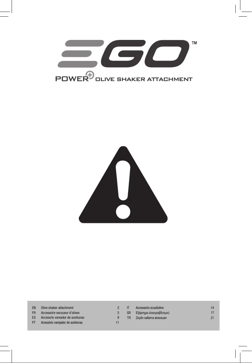 Page n°1 - Instructions de sécurité EGO OSA1000