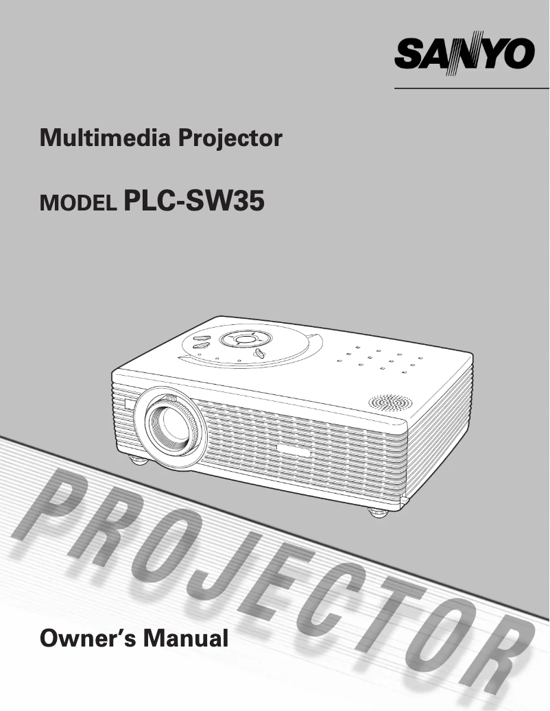 Page n°1 - Manuel utilisateur Sanyo PLC-SW35