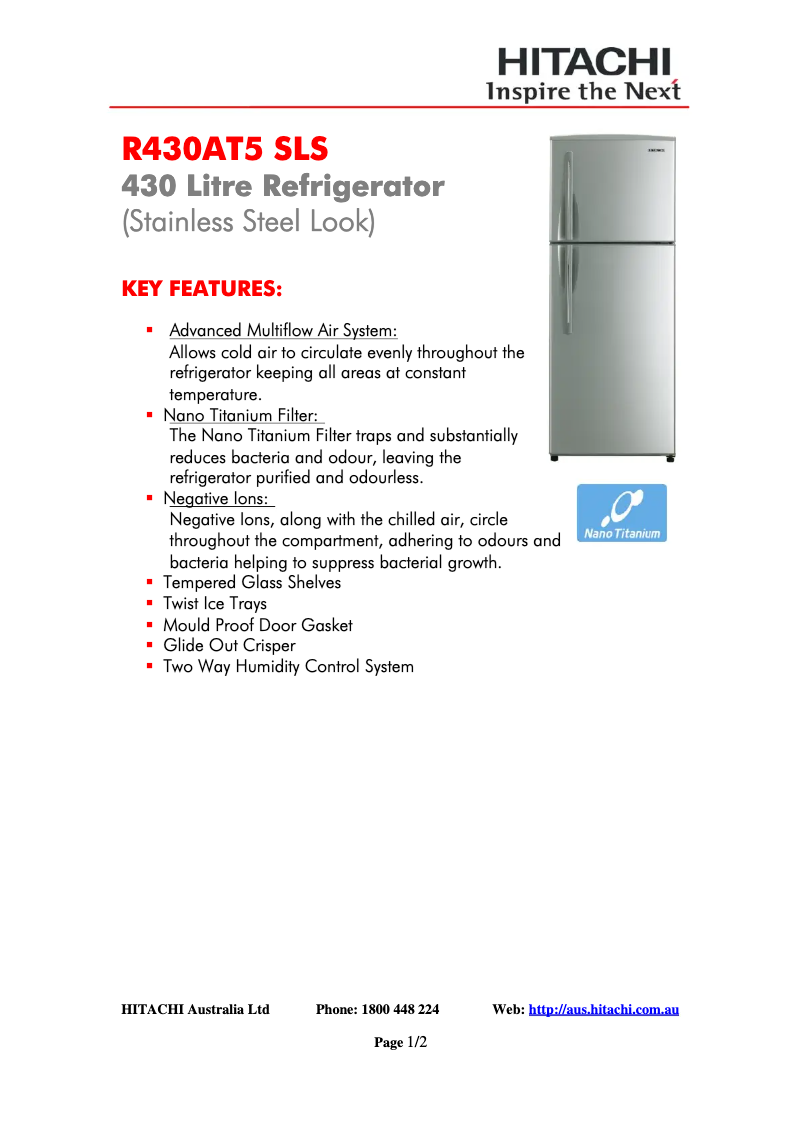 Image de la première page du manuel de l'appareil R-430AT5