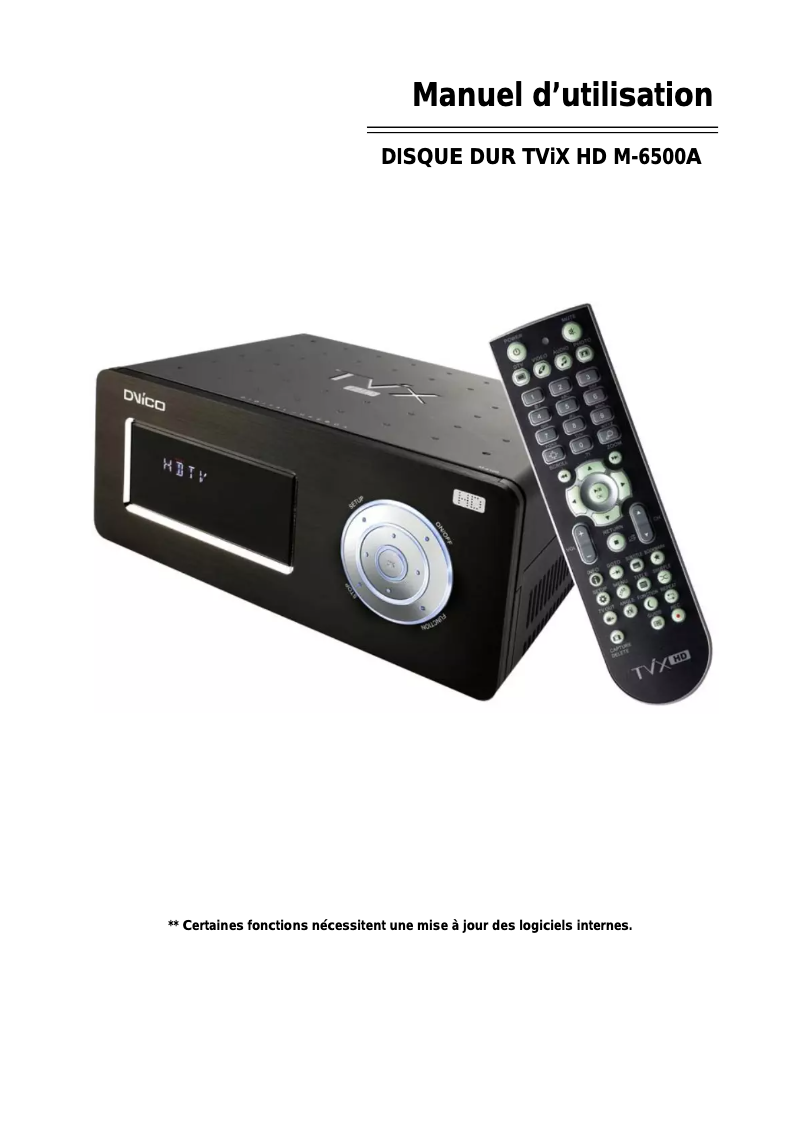 Page n°1 - Manuel utilisateur TViX HD M-6500A