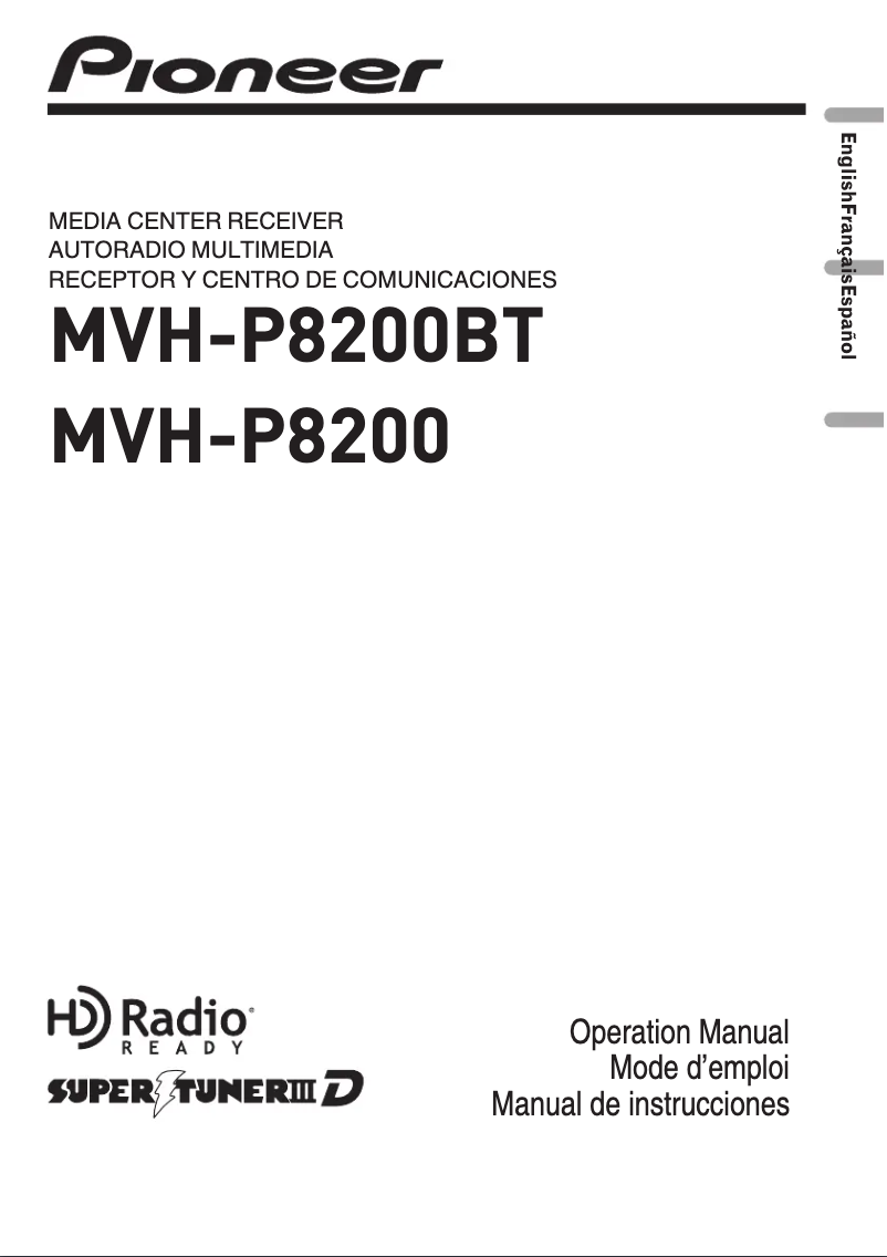 Image de la première page du manuel de l'appareil MVH-P8200