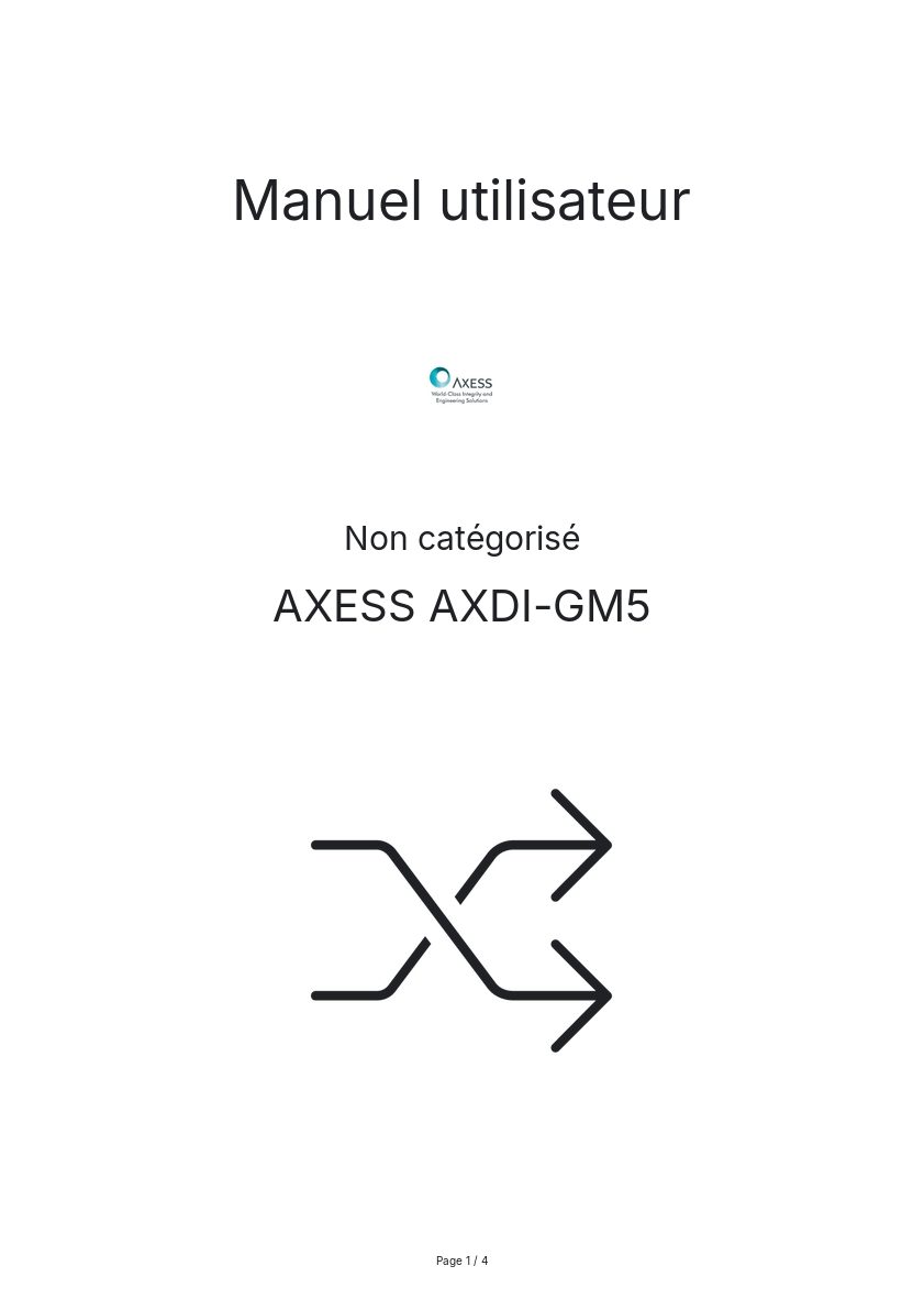 Page n°1 - Manuel utilisateur AXESS AXDI-GM5