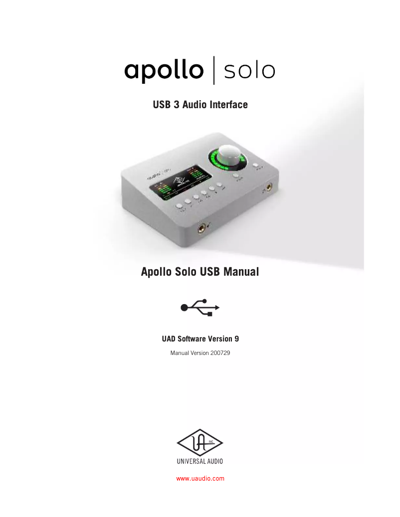 Page n°1 - Manuel utilisateur Universal Audio Apollo Solo USB