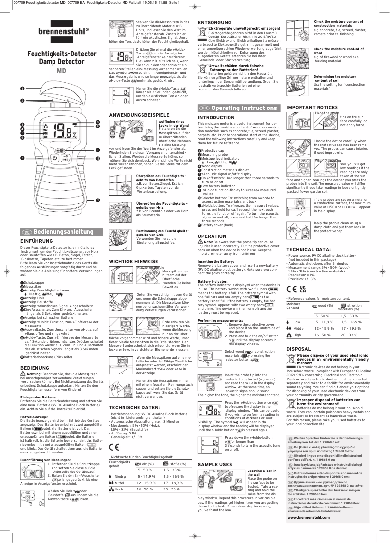 Page n°1 - Manuel utilisateur Brennenstuhl MD