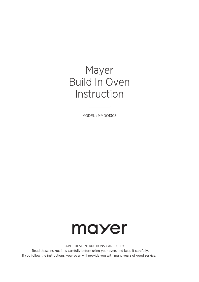 Página 1 del manual Manual de usuario Mayer MMDO13CS