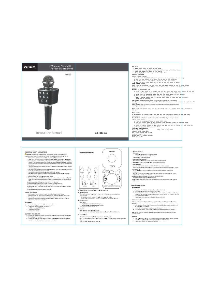 Image de la première page du manuel de l'appareil AMP09