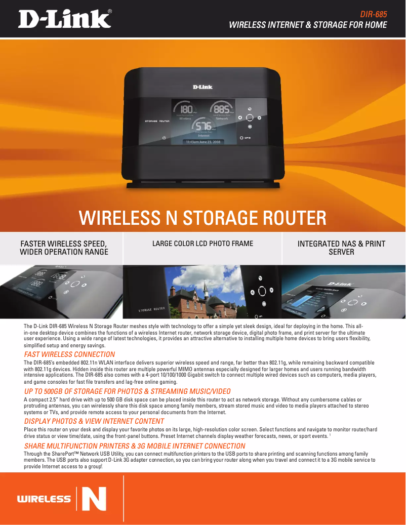 Image de la première page du manuel de l'appareil DIR-685