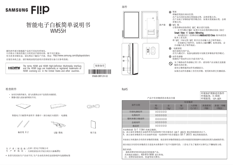 Page 1 de la notice Guide d'installation Samsung WM55H