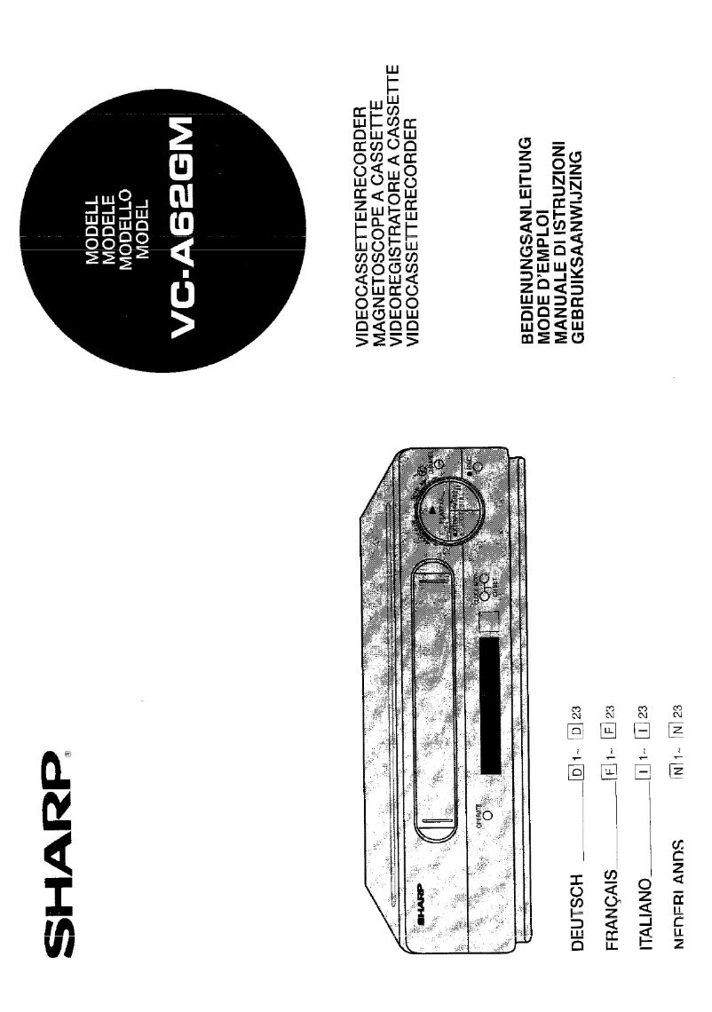 Page n°1 - Manuel utilisateur Sharp VC-A62GM