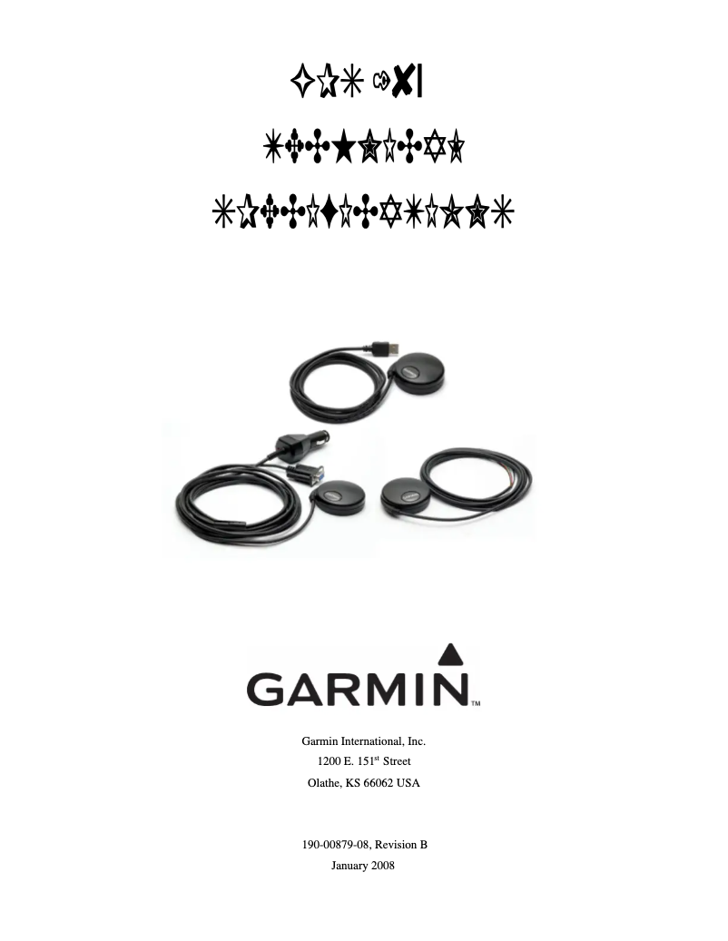 Page n°1 - Manuel utilisateur Garmin GPS 18x