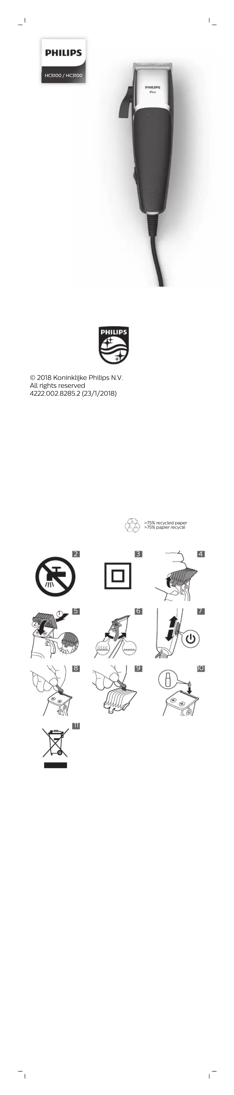 Page 1 de la notice Manuel utilisateur Philips Series 3000 HC3100