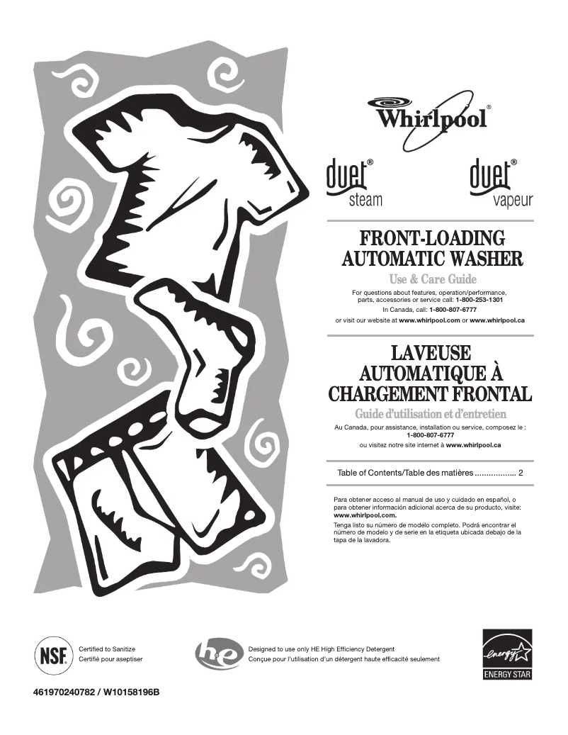 Página 1 del manual Manual de usuario Whirlpool WFW9500TC