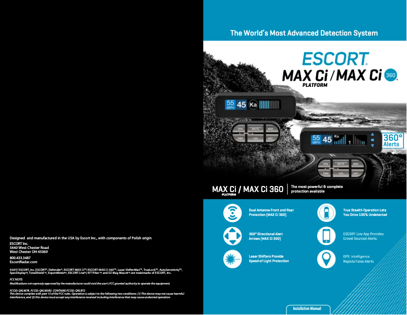 Page n°1 - Guide d'installation Escort Max Ci