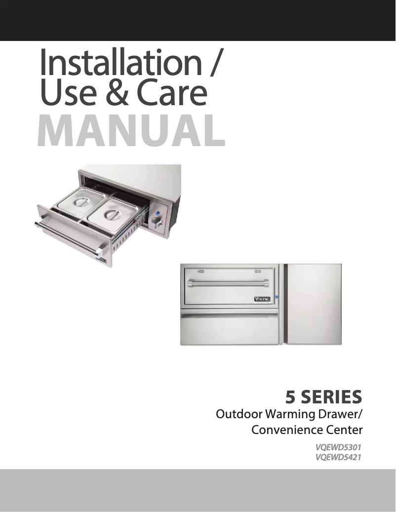 Página 1 del manual Manual de uso y mantenimiento Viking VQEWD5421SS