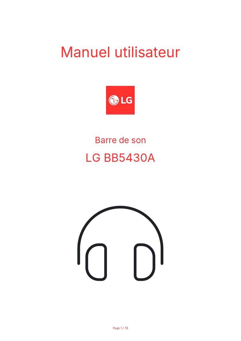 Page n°1 - Manuel utilisateur LG BB5430A