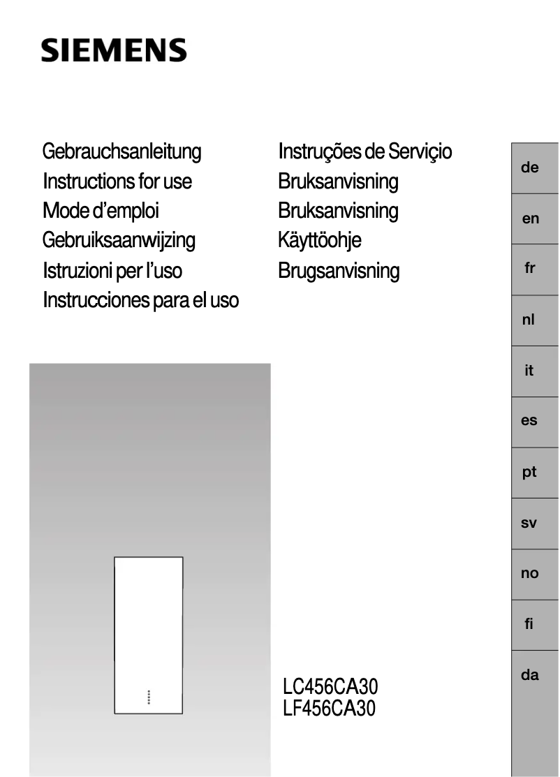 Page 1 de la notice Manuel utilisateur Siemens LF456CA30