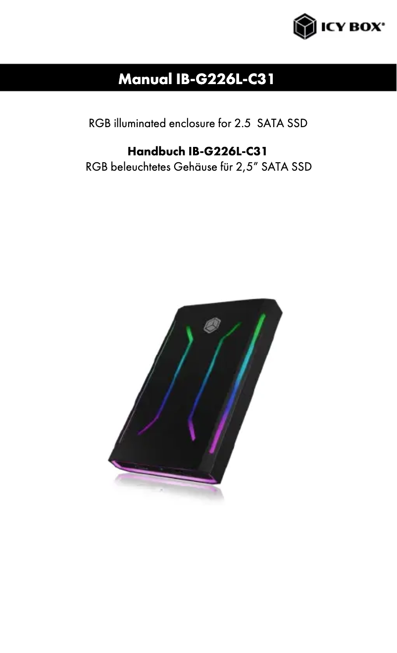 Page 1 de la notice Manuel utilisateur Icy Box IB-G226L-C31
