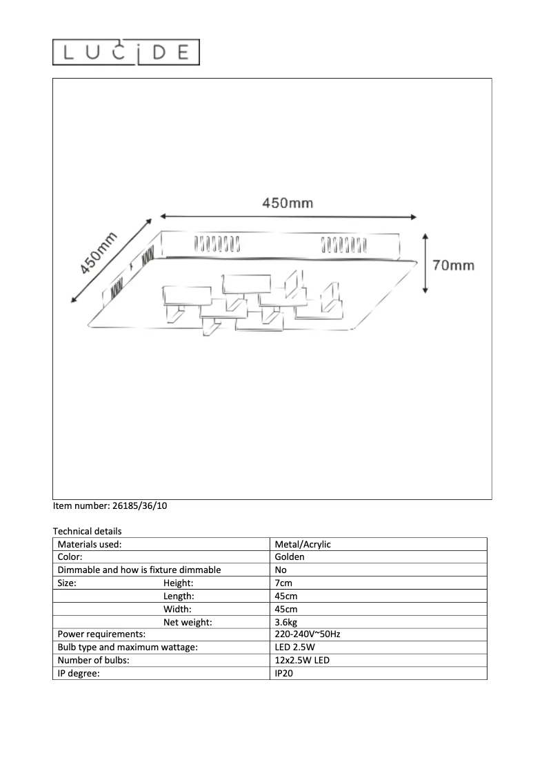 Page n°1 - Manuel utilisateur Lucide Anisto